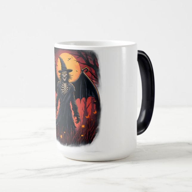 Mug Magic Mug&Cups à café avec sorcière squelette gothique e (Devant droit)