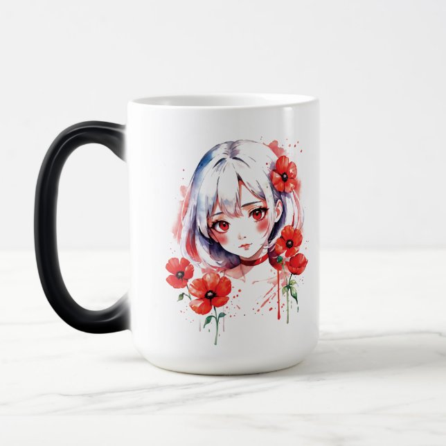 Mug Magic Musique à fleurs rouges (Gauche)