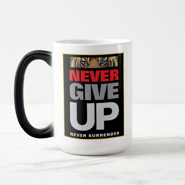 Mug Magic N'abandonnez jamais la réussite motivationnelle (Gauche)