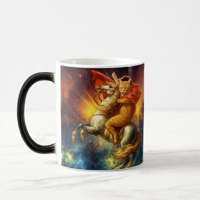 Mug Magic Napoléon Chat Chevauchant un Cheval à Travers la G (Gauche)
