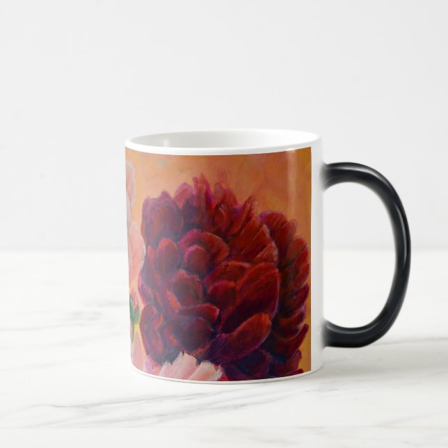 Mug Magic Nature morte avec peinture de pivoines  (Droite)