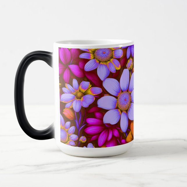 Mug Magic Neon Daisy Love Abstrait - (Gauche)