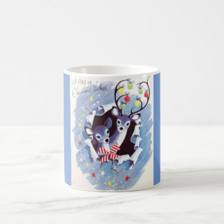 Mug Magic Noël bleu vintage doux superbe de renne
