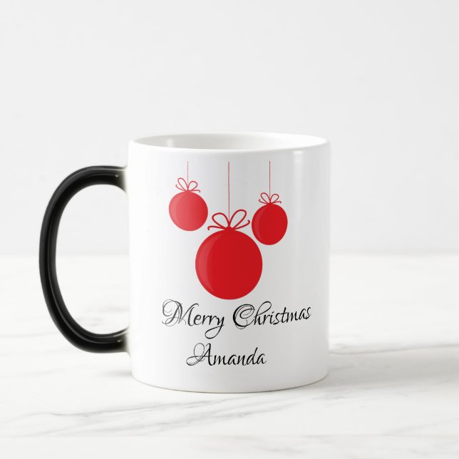 Mug Magic Noël des ornements rouges (Gauche)