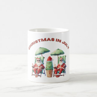 Mug Magic Noël En Juillet Funny Beach Père Noël Vacances