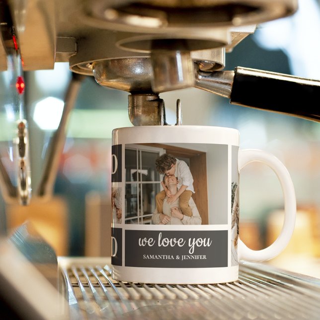 Mug Magic Noir moderne | Photo Collage | Papa Meilleur cadea (Créateur téléchargé)