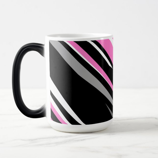 Mug Magic Noir rose et blanc Abstrait (Gauche)