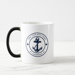 Mug Magic Nom de bateau d'ancre nautique personnalisé