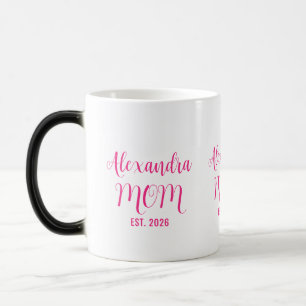 Mug Magic Nom de maman personnalisé Établie Écriture rose