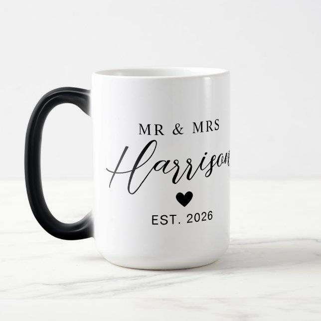 Mug Magic Nom du couple avec date | Cadeaux de mariage perso (Gauche)