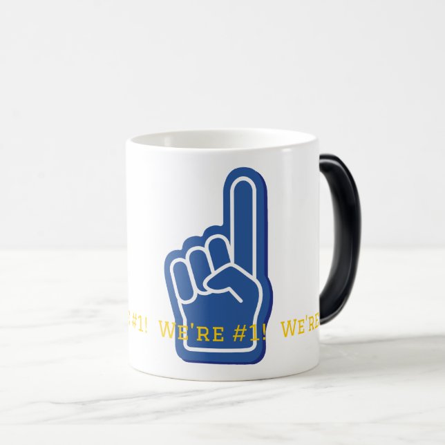Mug Magic NOUS SOMMES #1 Sport Doigt Bleu Équipe Esprit Fans (Devant droit)
