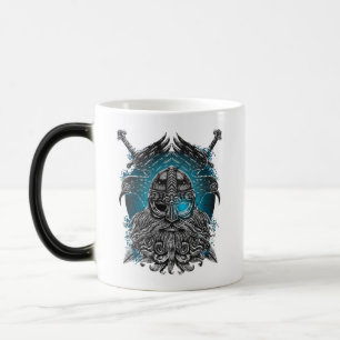 Mug Magic Odin avec corbeaux et épées Mythologie Viking bleu