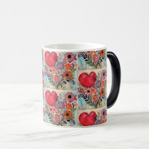 Mug Magic OEuvre de Doodle Coeur et Fleur Whimsical