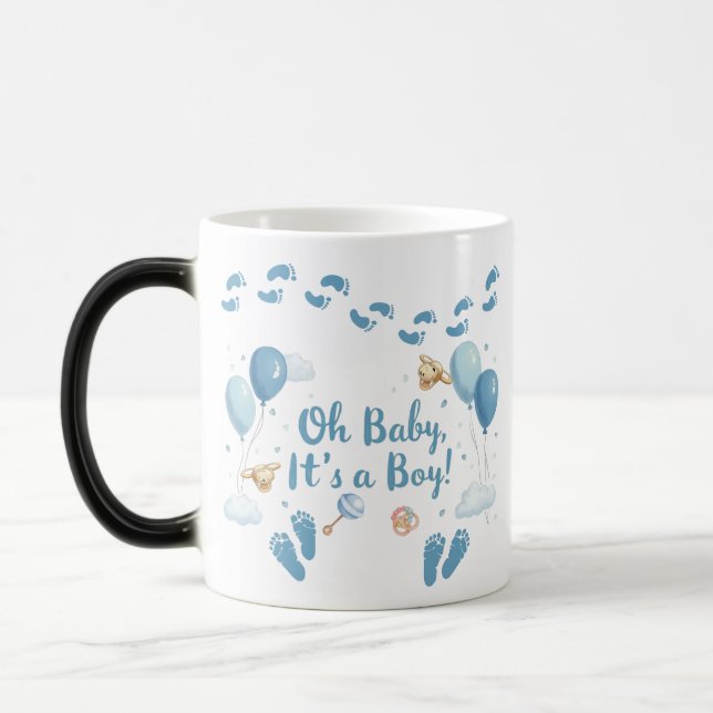 Mug Magic Oh Baby, c'est un garçon ! - Révélation de bébé ma (Gauche)