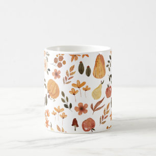Mug Magic Orange Green Aquarelle Motif Automne Manchon 