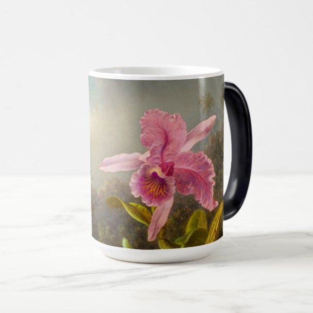 Mug Magic Orchidée avec deux colibris Heade (Devant droit)