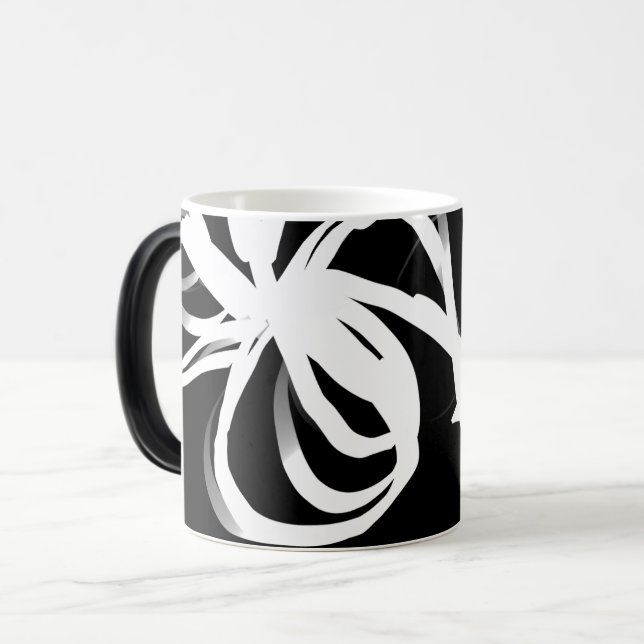 Mug Magic Orchidée Noir : Abstrait noir et blanc (Devant gauche)