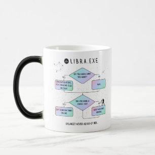 Mug Magic Organigramme de la bibliothèque   Humour de signe 