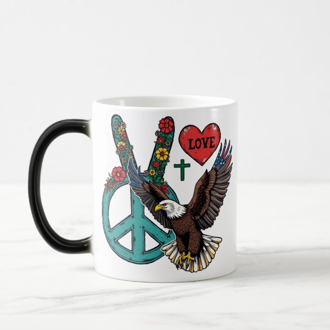Mug Magic Paix, amour, aigle (Gauche)