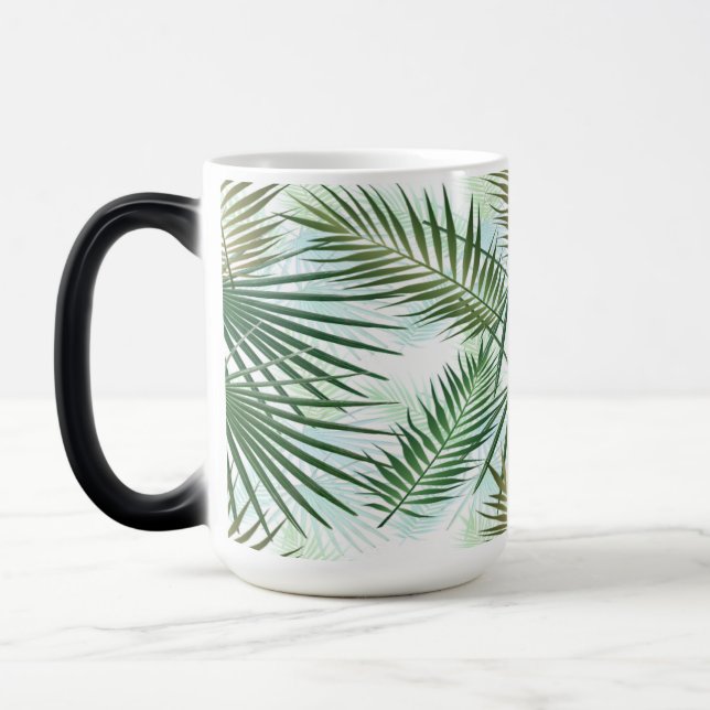 Mug Magic Palmier vert et beige Feuille tropical (Gauche)