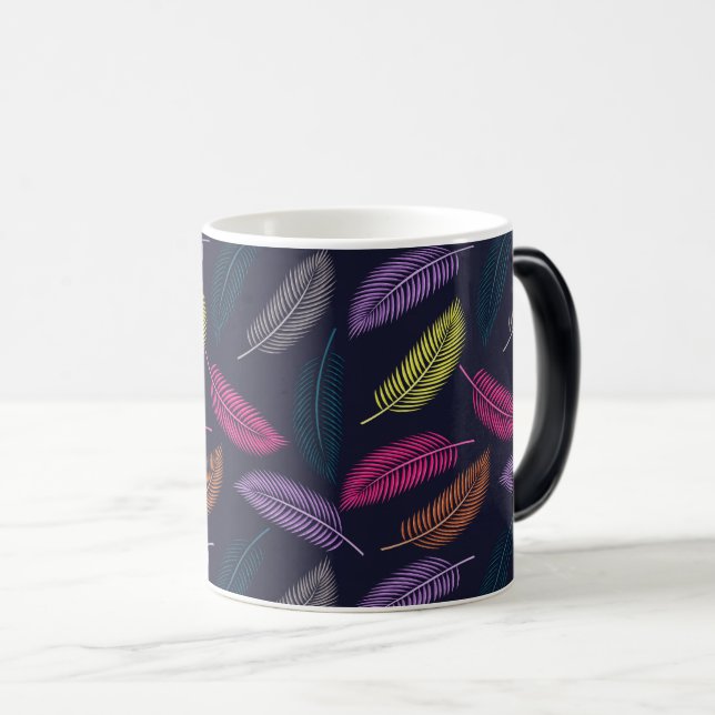 Mug Magic Palmiers tropicaux colorés et Feuilles de fougères (Devant droit)