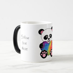 Mug Magic Panda Aquarelle Cute Avec Coeur Arc En Ciel