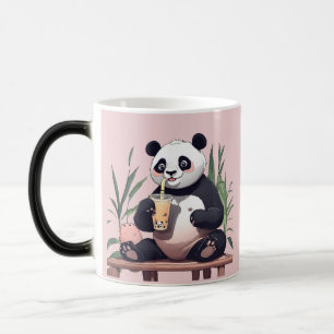 Mug Magic Panda mignon buvant du bubble tea, thé aux perles