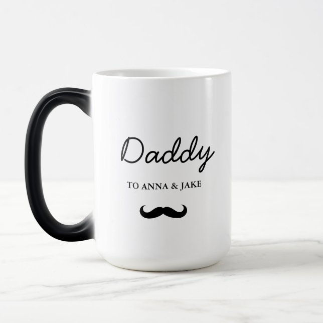 Mug Magic Papa | Fête des pères moderne Les enfants nomment  (Gauche)
