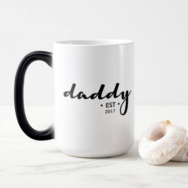 Mug Magic Papa personnalisé, année de création (Avec donut)