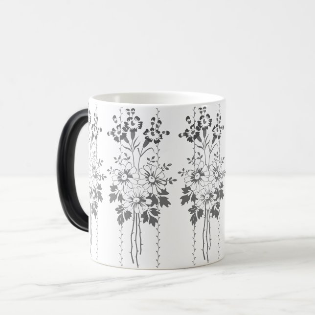 Mug Magic Papier peint baroque Bouquet gris (Devant gauche)