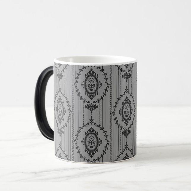 Mug Magic Papier peint baroque en gris (Devant gauche)