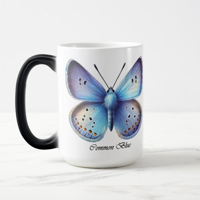 Mug Magic Papillon bleu commun élégant enveloppement  (Gauche)