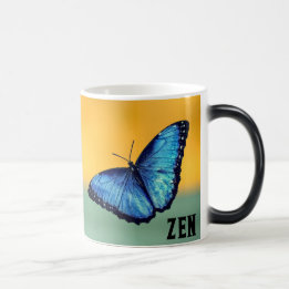 Mug Magic Papillon bleu Morpho Monogramme Lettre de nom