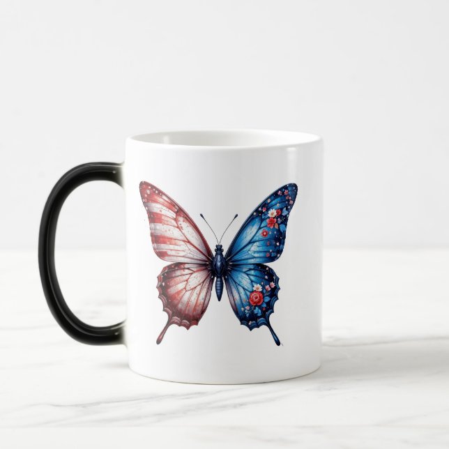 Mug Magic Papillon du drapeau américain (Gauche)