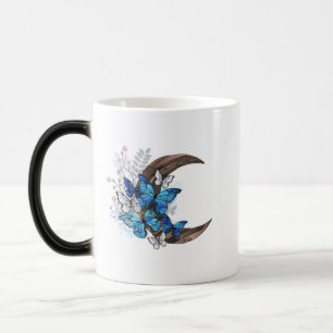 Mug Magic Papillons bleus sur croissant en bois