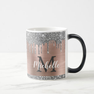 Mug Magic Parties scintillant d'argent Rose Monogramme métal