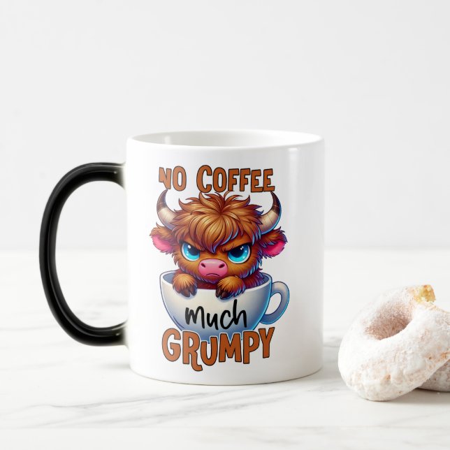 Mug Magic Pas de café beaucoup grincheux  (Avec donut)