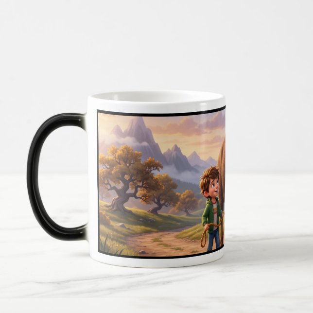 Mug Magic Passé Résonnant Garçon Fantaisiste et Bison (Gauche)