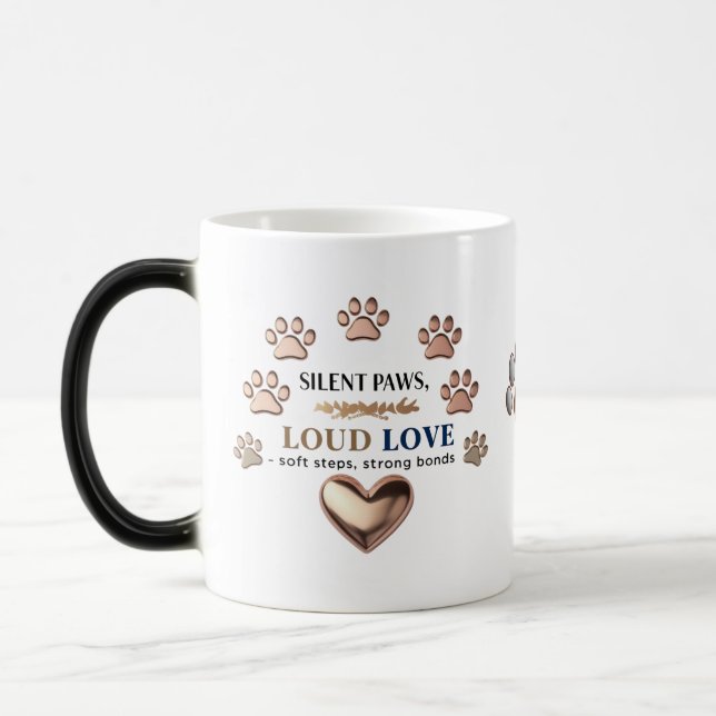 Mug Magic Pâtes silencieuses, Amour Loud - Empreinte de patt (Gauche)