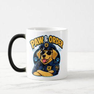Mug Magic Paw & Order Chien de Police PNG, Sublimation Drôle