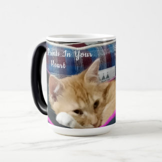 Mug Magic Paw prints in your heart cat Photo Name