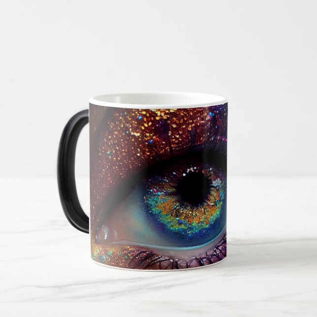 Mug Magic Peacock Imaginaire Joli Parties scintillant Closeu (Devant gauche)