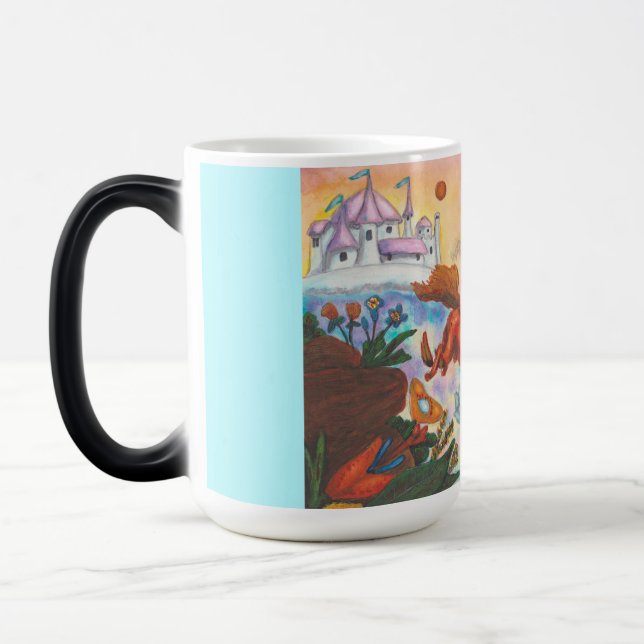 Mug Magic Peinture à l'aquarelle Licorne Opale Fée Dragon Fe (Gauche)