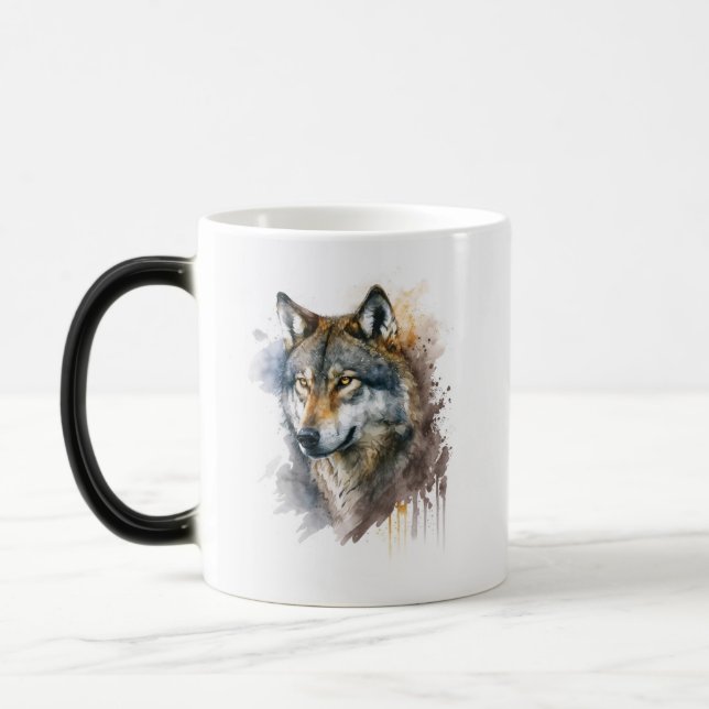 Mug Magic Peinture aquarelle Wolf (Gauche)