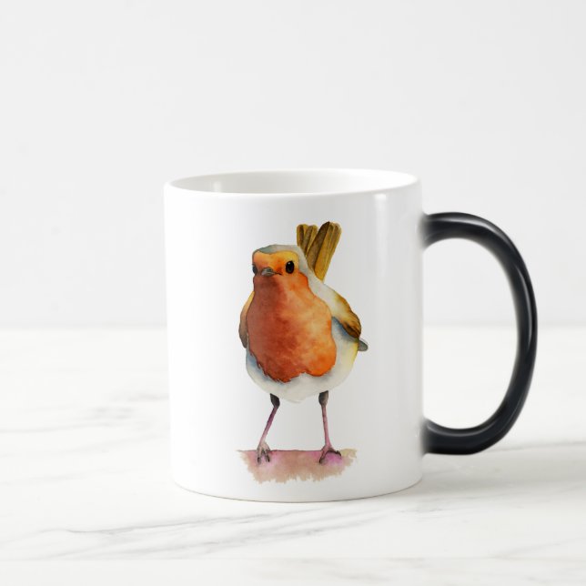 Mug Magic Peinture d'aquarelle d'oiseau de Robin (Droite)