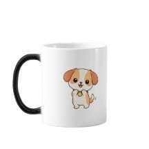 Personnage de dessin animé de chien heureux mignon