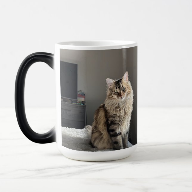 Mug Magic Personnalisé Cat Photo Collage Café Grand (Gauche)