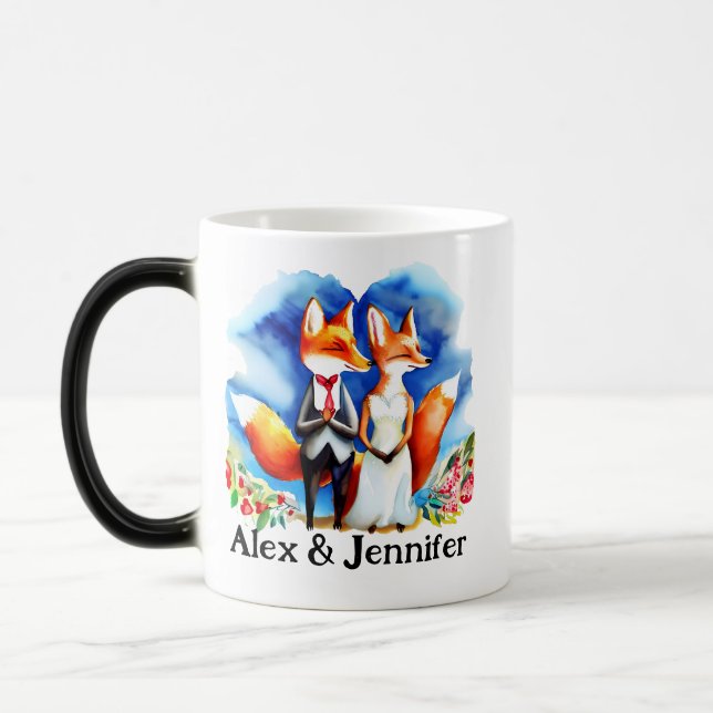 Mug Magic Personnalisé Fox Couple Names (Gauche)