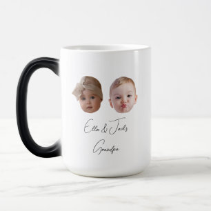 Mug Magic Personnalisé moderne Deux bébé cadeau visage Petit