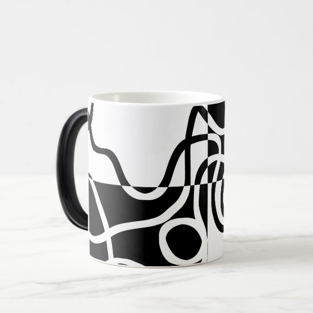Mug Magic Persuasion linéaire II : noir et blanc Abstrait (Devant gauche)